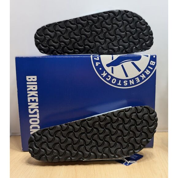 Birkenstock Madrid Big Buckle Baby Blue Natural Leather Patent Sandals EU 41 NIB - Picture 10 of 15